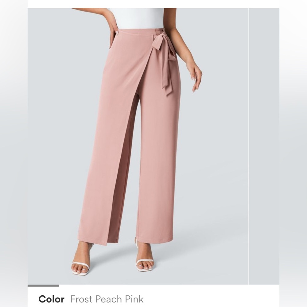 HALARA Frost Peach Pink Wide Leg Pants